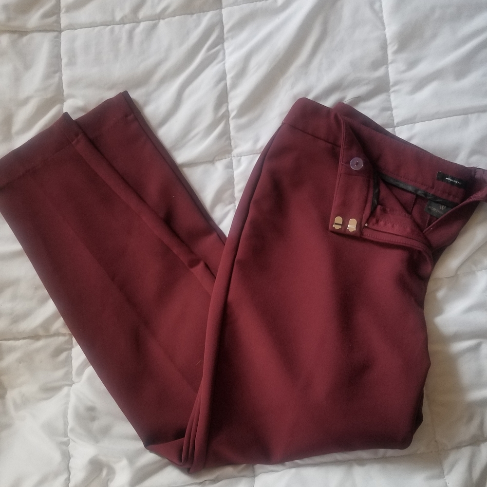 worthington maroon skinny ankle pants size 12